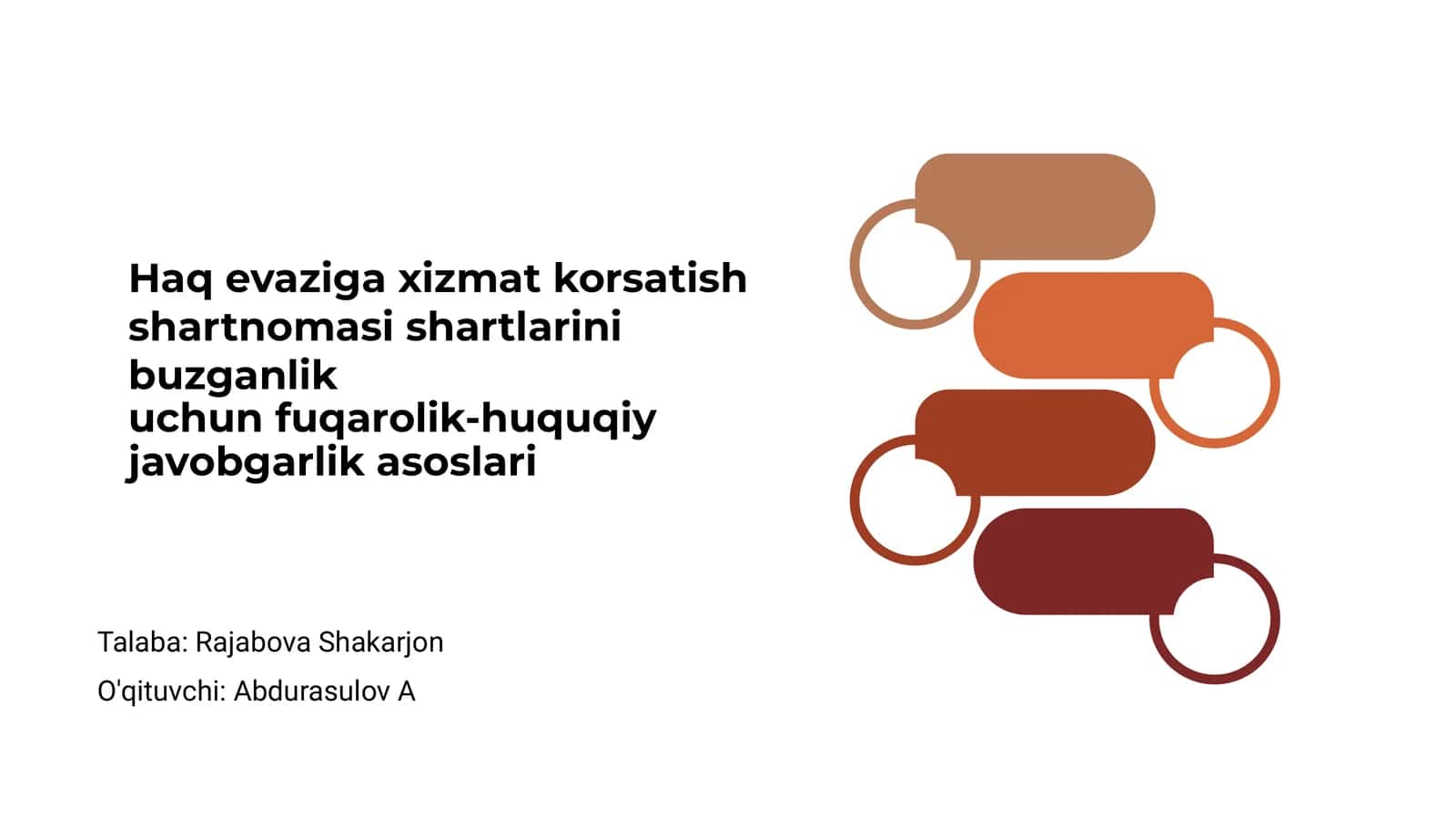 Haq evaziga xizmat korsatish shartnomasi shartlarini buzish