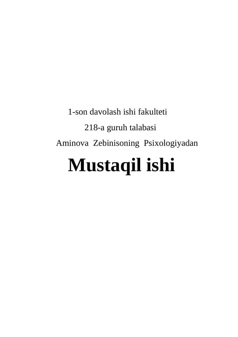 Psixologiyadan Muloqat