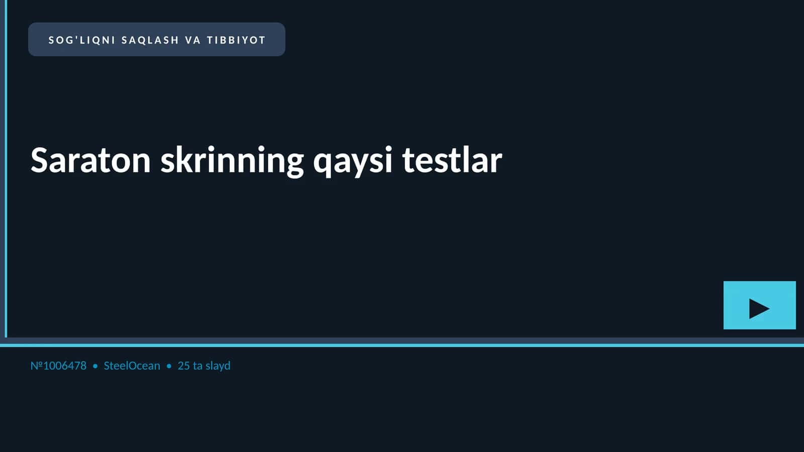 Saraton skrinning qaysi testlar