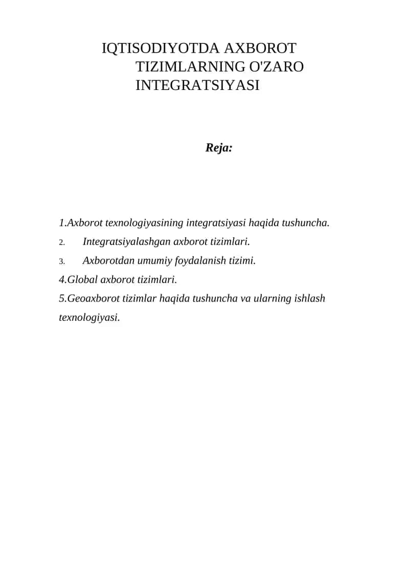 Axborot texnologiyasining integratsiyasi