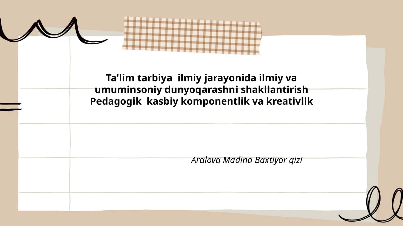 Ta'lim jarayonida dunyoqarashni shakllantirish
