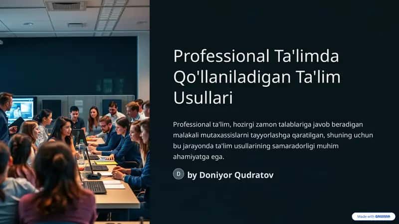 An'anaviy Ta'lim Usullari