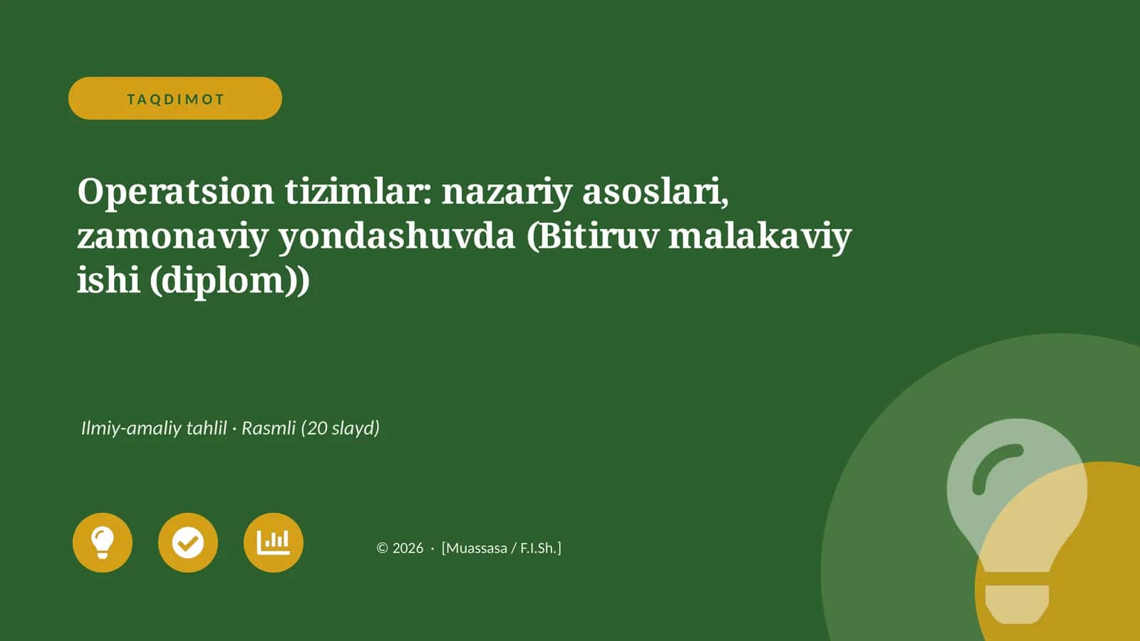 Operatsion Tizimlar: Nazariy Asoslari, Zamonaviy Yondashuvda
