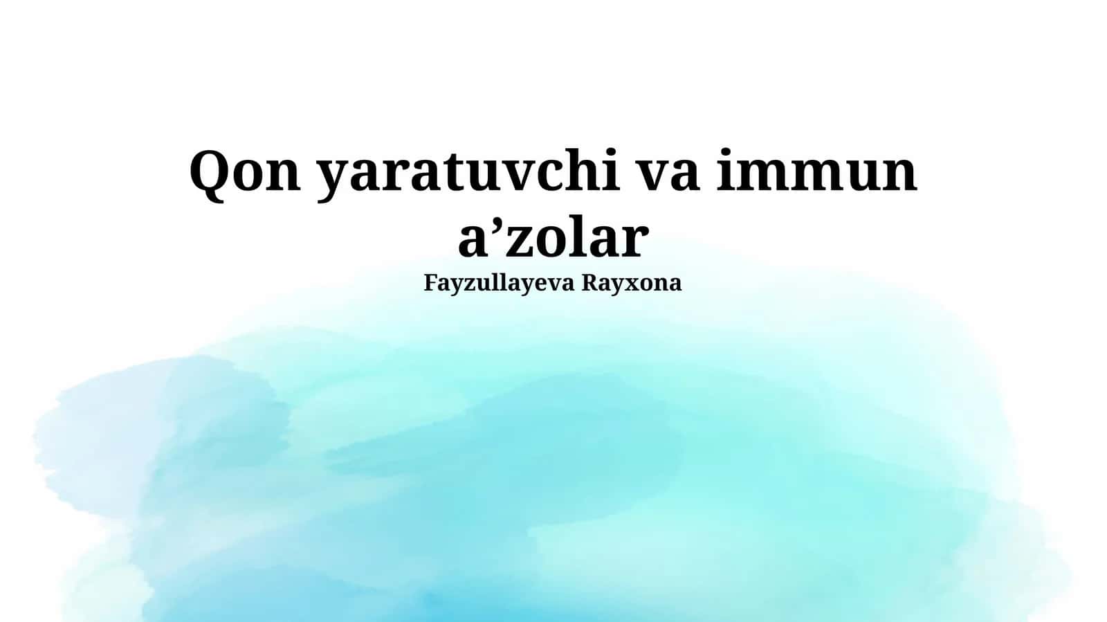 Suyak ko'migi va immun tizimi organlari