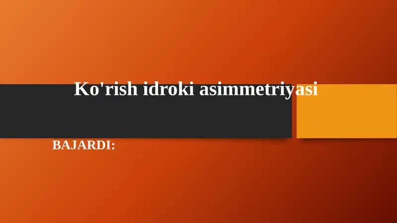 Ko'rish idroki asimmetriyasi