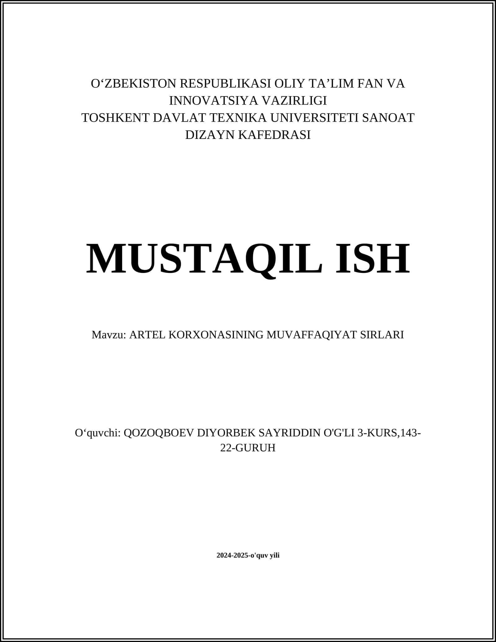 Mahsulot sifatini yaxshilash