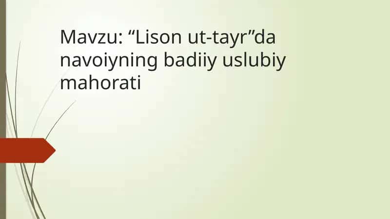 “Lison ut-tayr”da navoiyning badiiy uslubiy mahorati