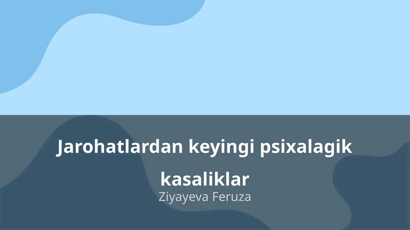 Jarohatlardan keyingi psixalagik kasaliklar