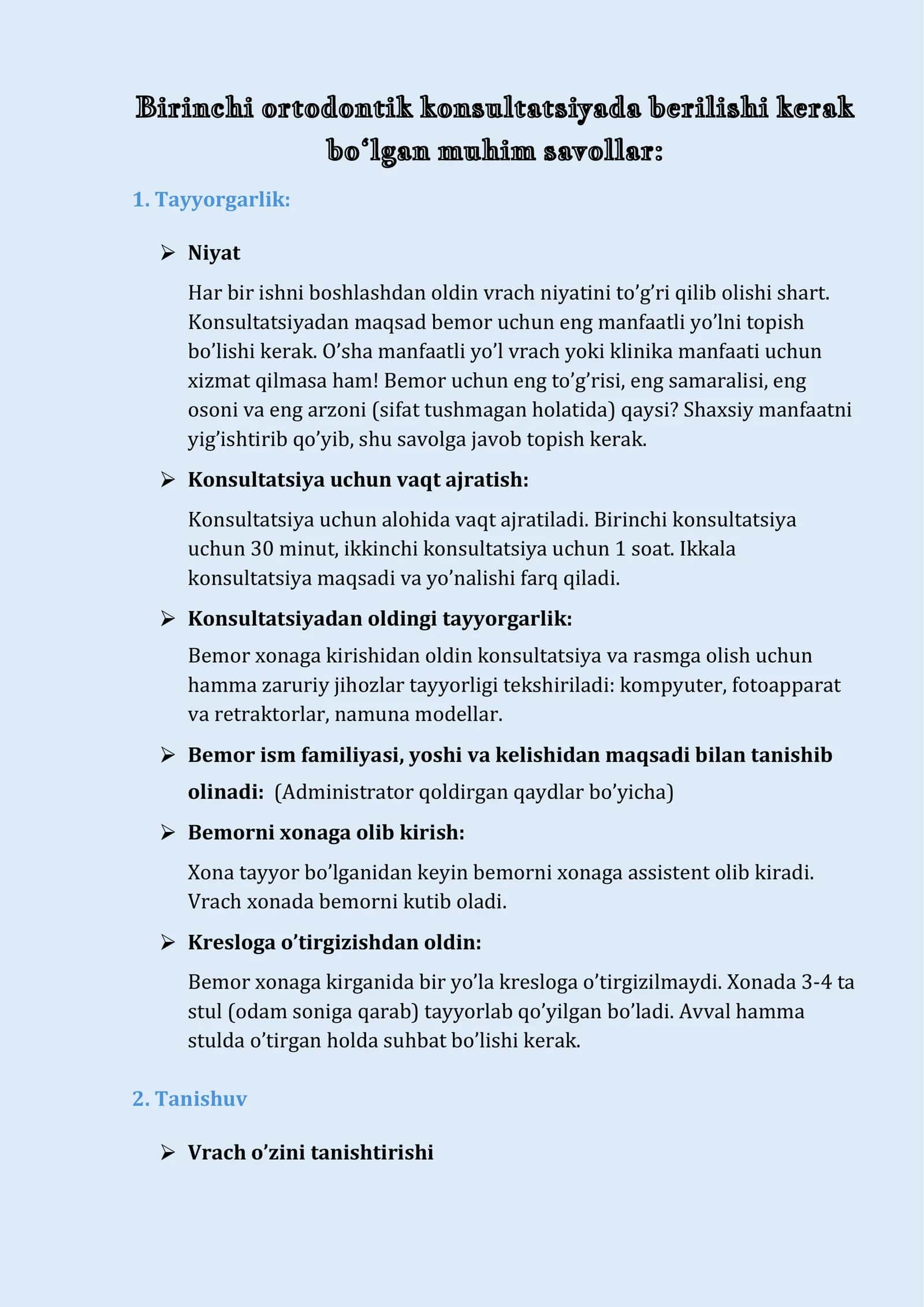 Ortodontik konsultatsiya