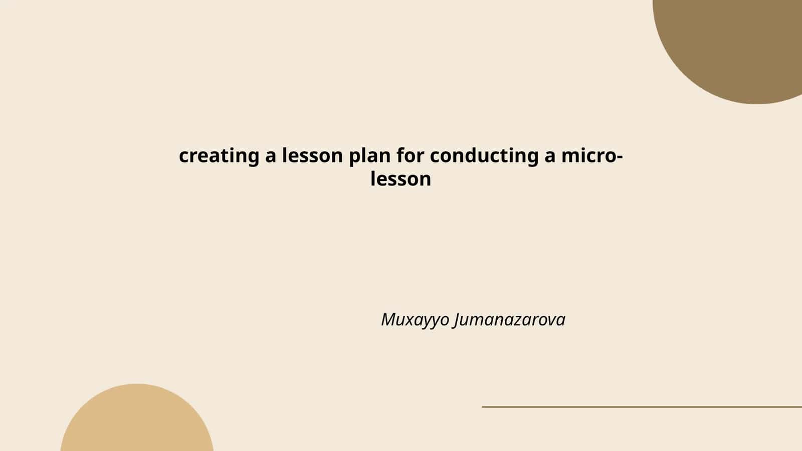 creating a lesson plan for conducting a micro-lesson