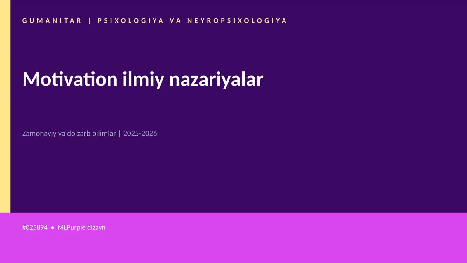 Motivation ilmiy nazariyalar
