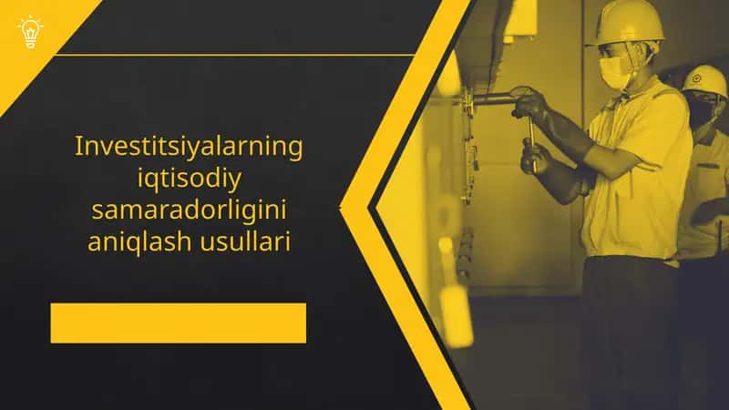 Investitsiyalarning iqtisodiy samaradorligini aniqlash usullari