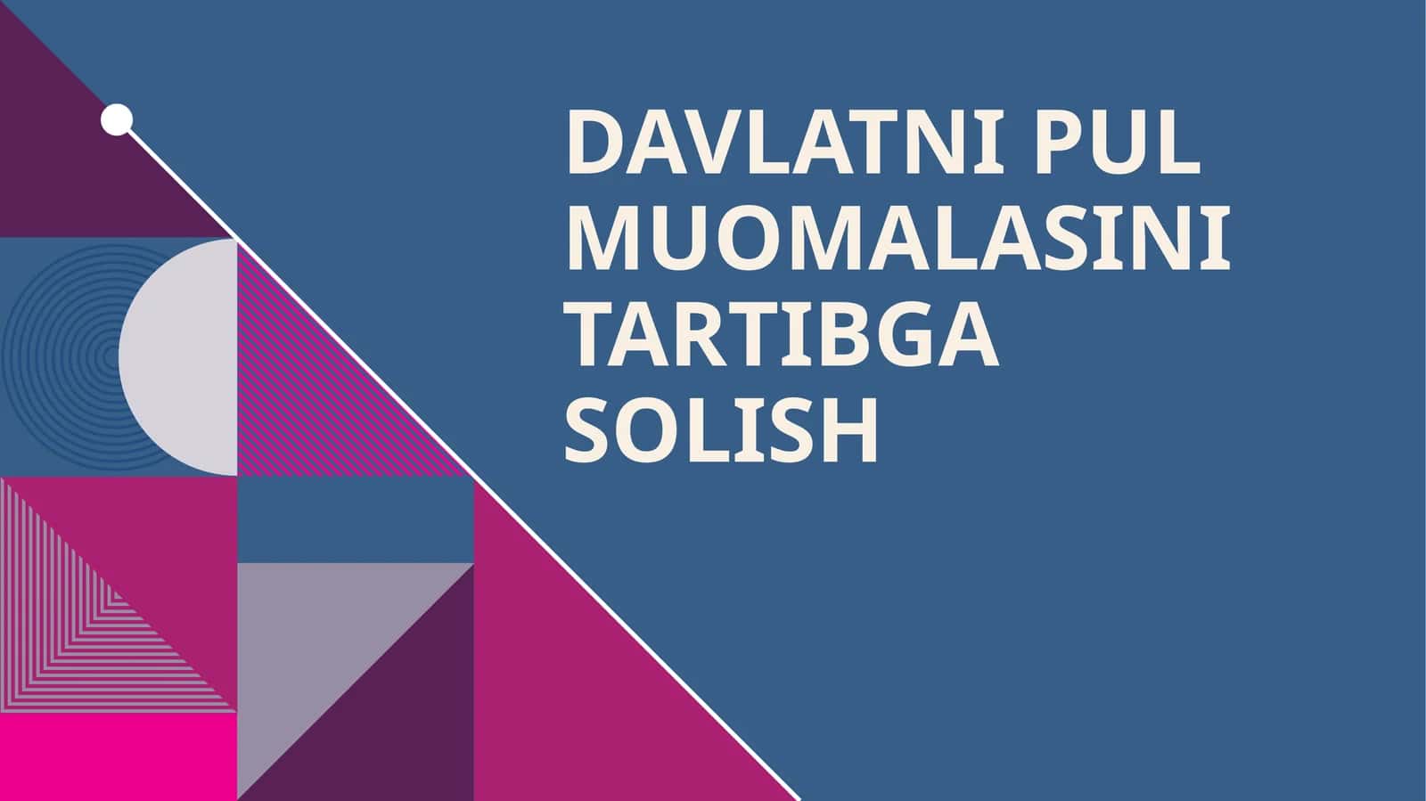 Davlat pul muomalasini tartibga solish