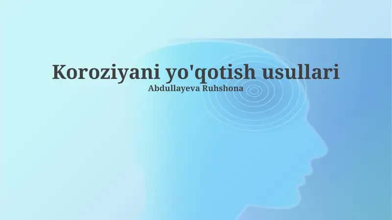 Korroziyani yo'qotish usullari