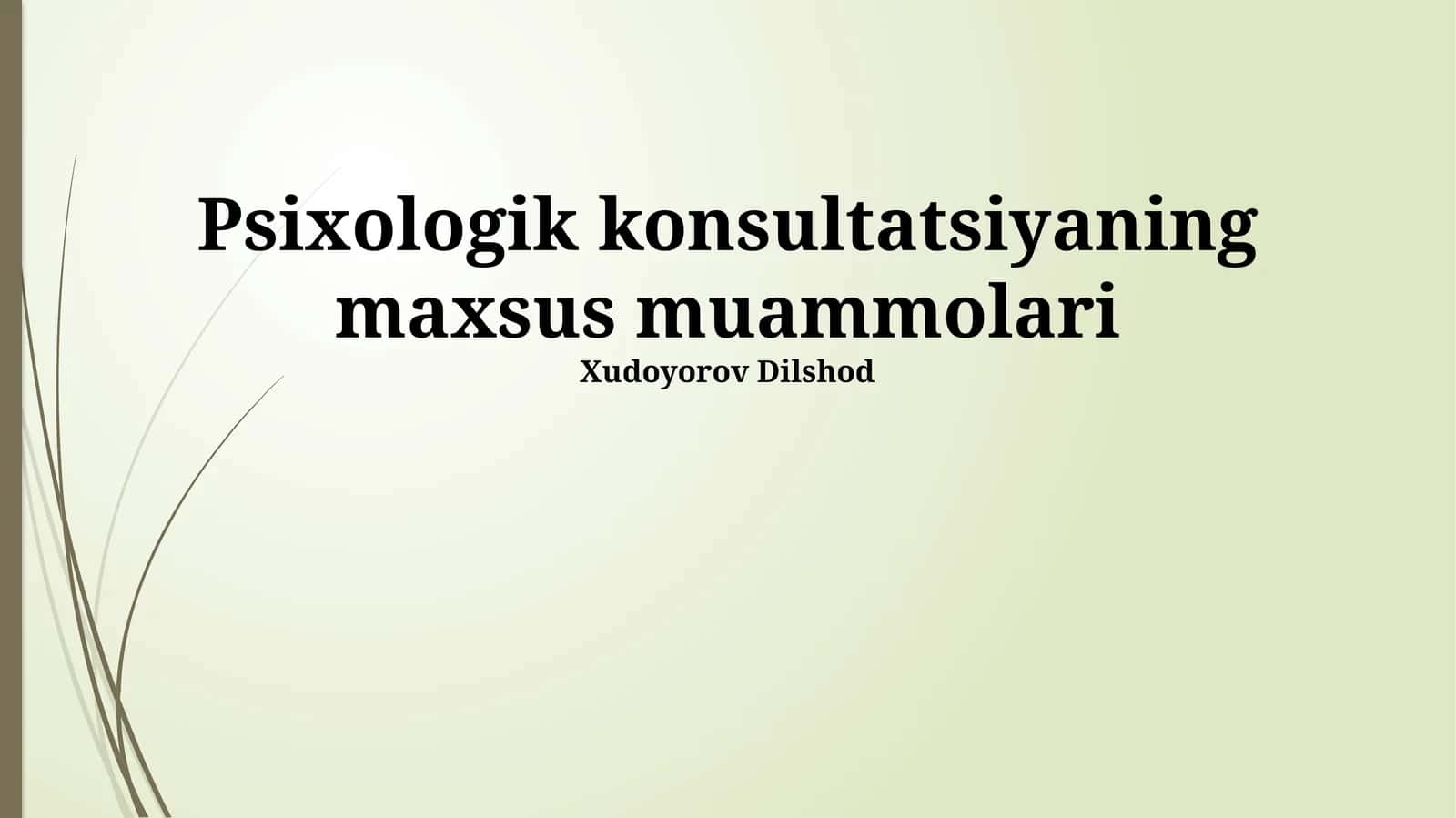 Psixologik konsultatsiyaning maxsus muammolari
