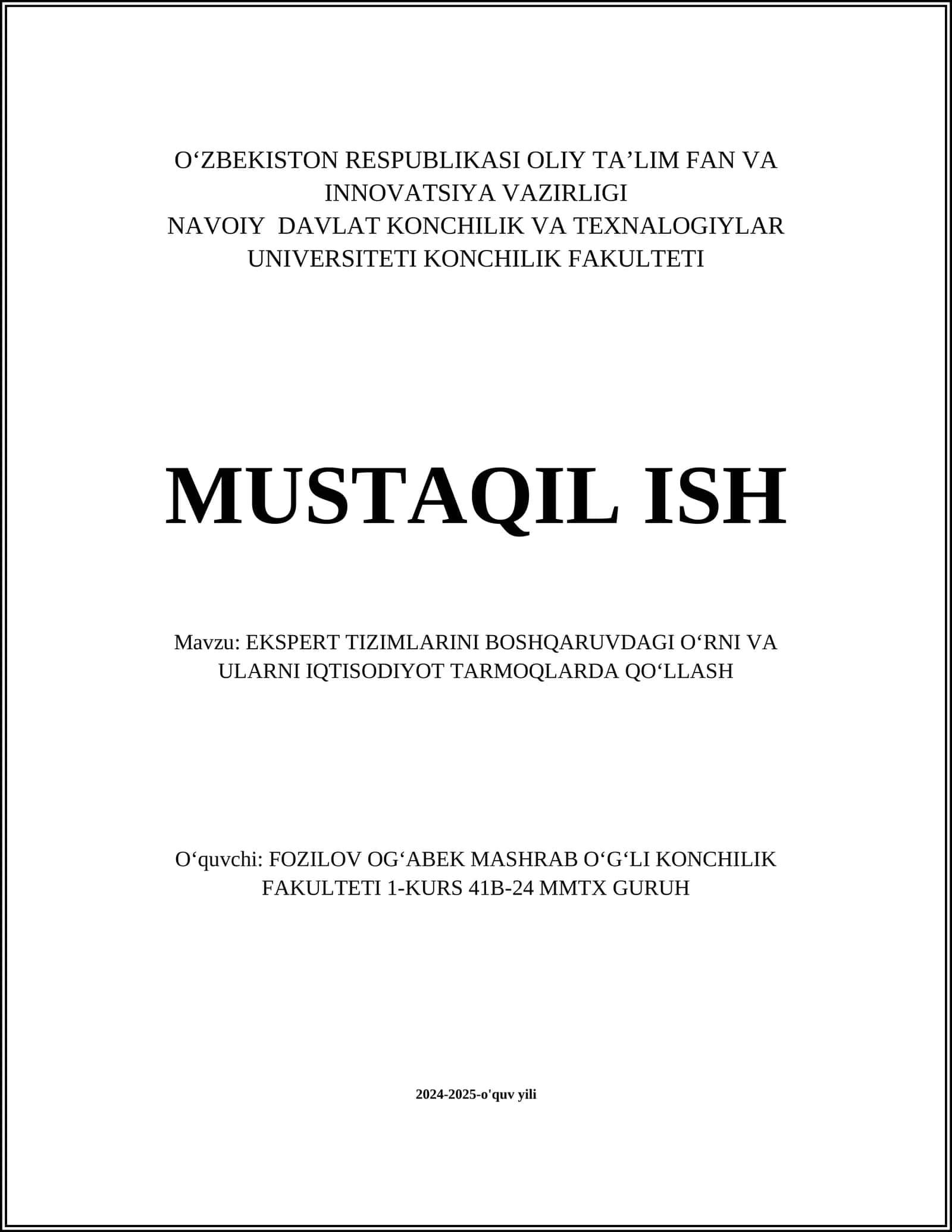 Ekspert tizimlari