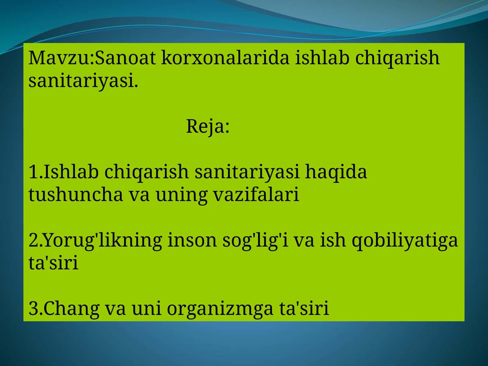 Ishlabchiqarish sanitariyasi