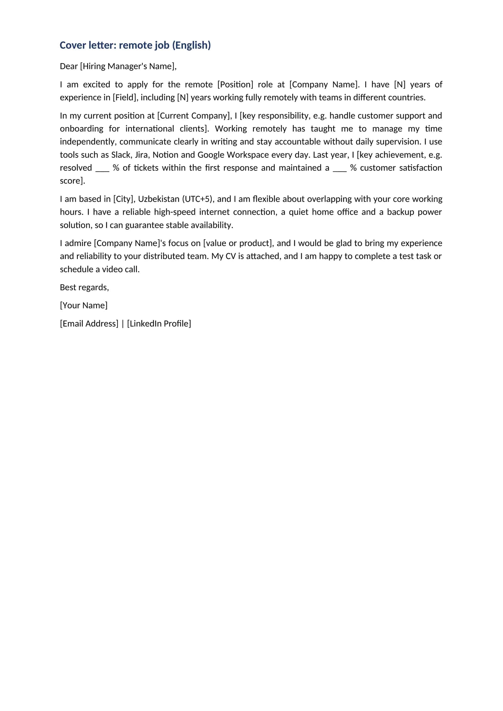 Xat 14 en Cover letter remote job English