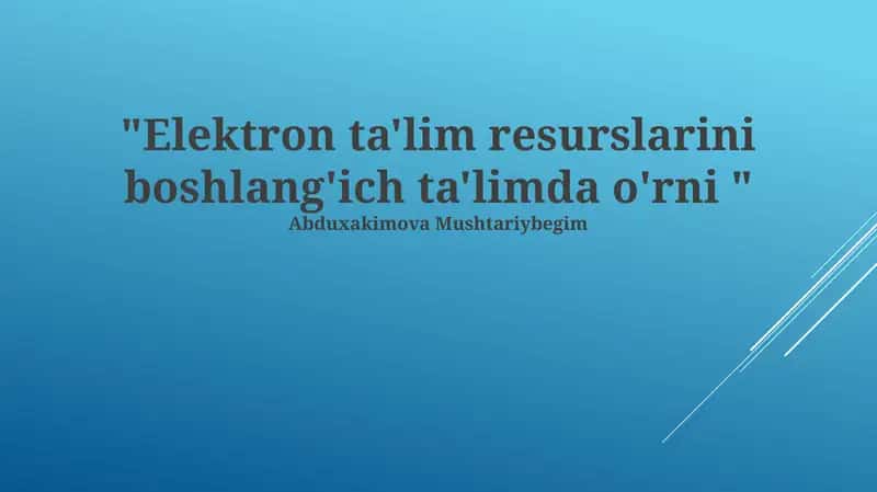 Elektron ta'lim resurslari