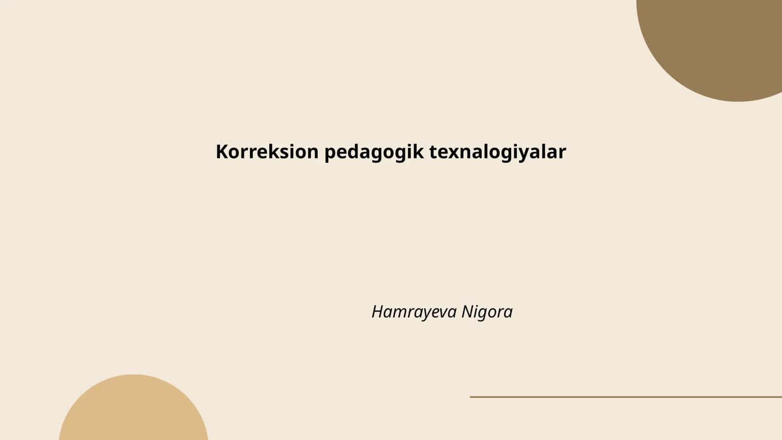 Korreksion pedagogik texnologiyalar