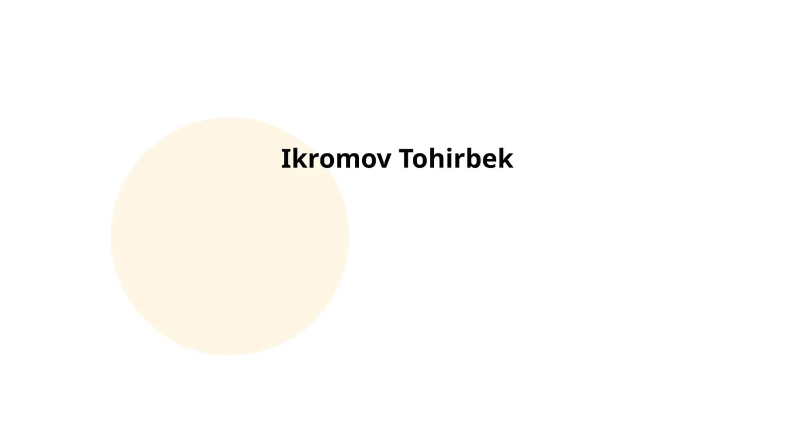 Икромов Тоҳирбекнинг биографияси