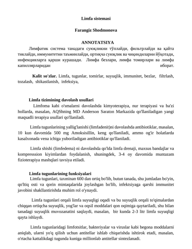 Limfa sistemasi