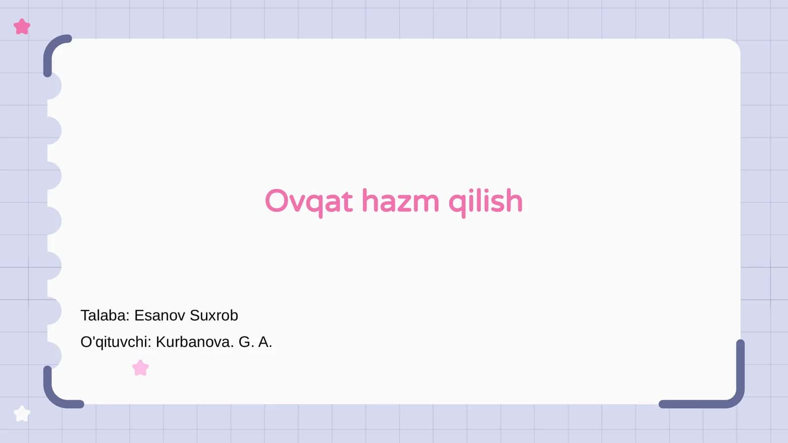 Ovqat hazm qilish