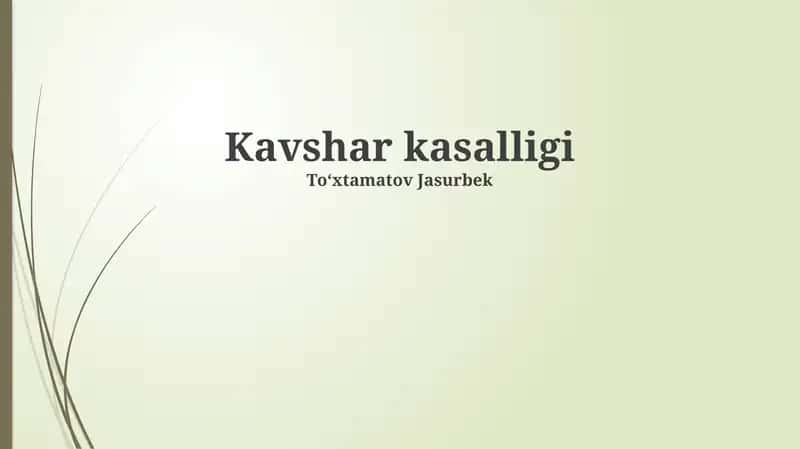 Kavshar kasalligi