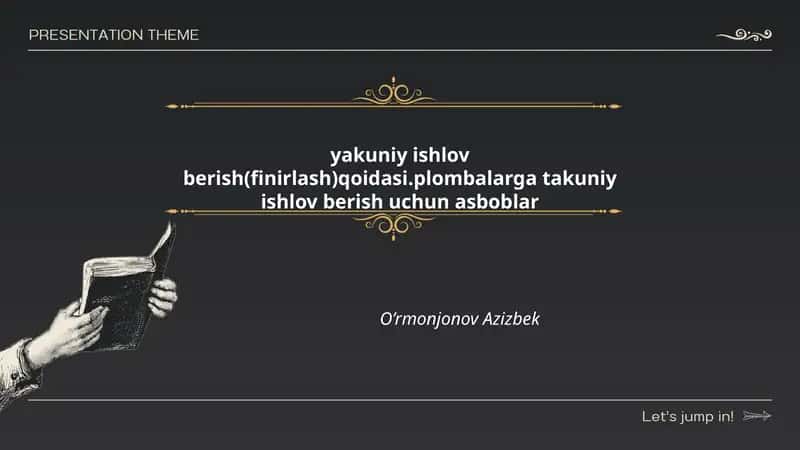 Plombalarni yakuniy ishlov berish (finirlash) qoidalari