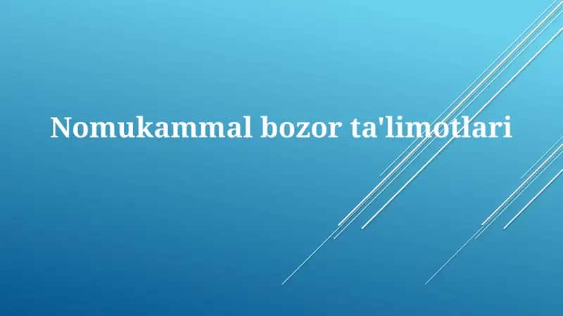 Nomukammalbozorta'limotlari