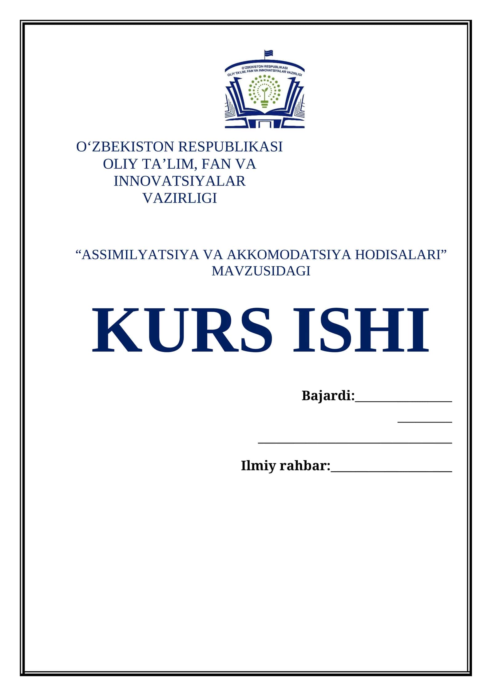Assimilyatsiya va Akkomodatsiya Hodisalari