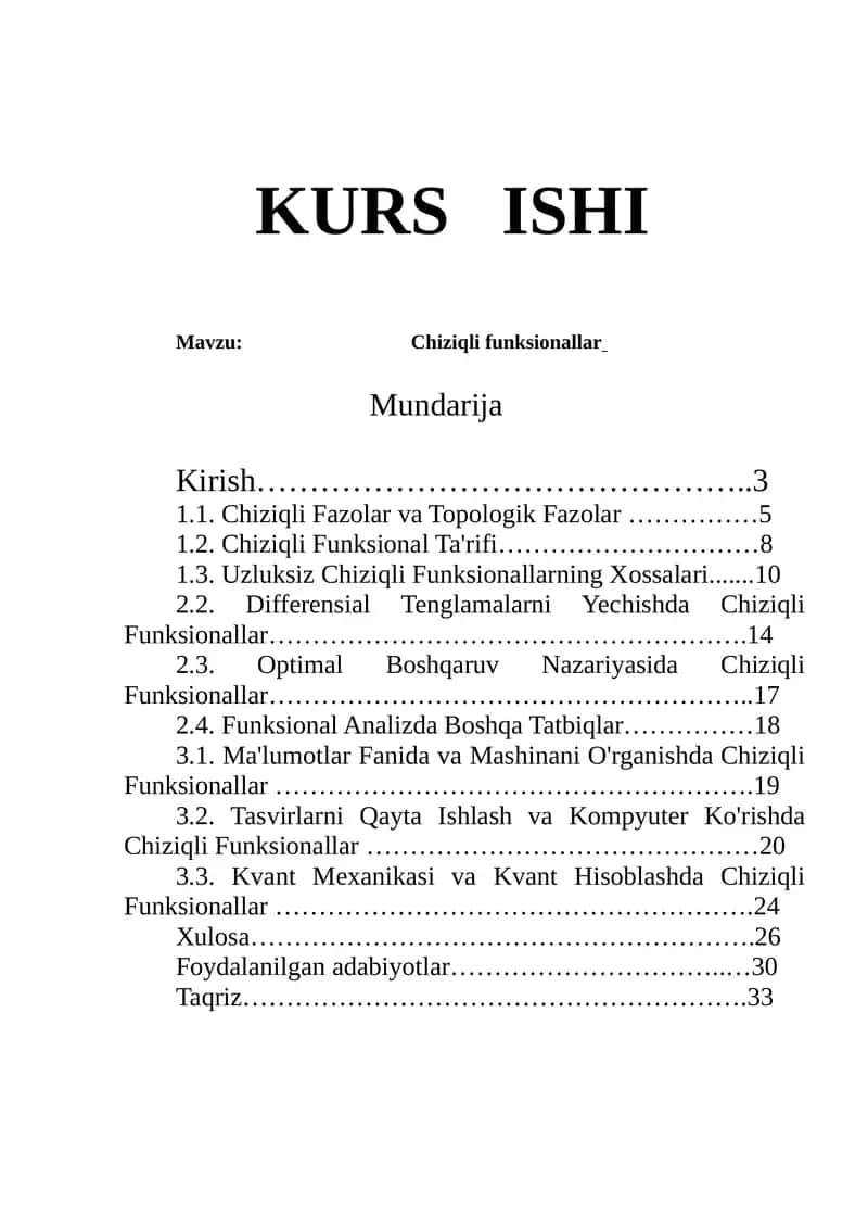 Chiziqli funksionallar
