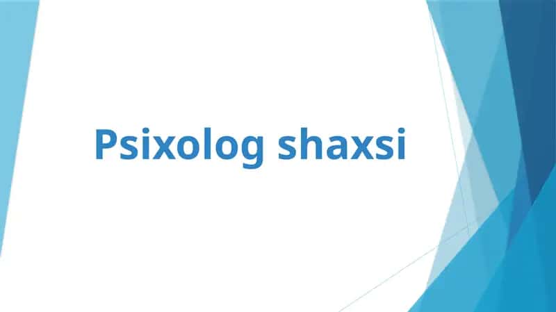 Psixolog shaxsi