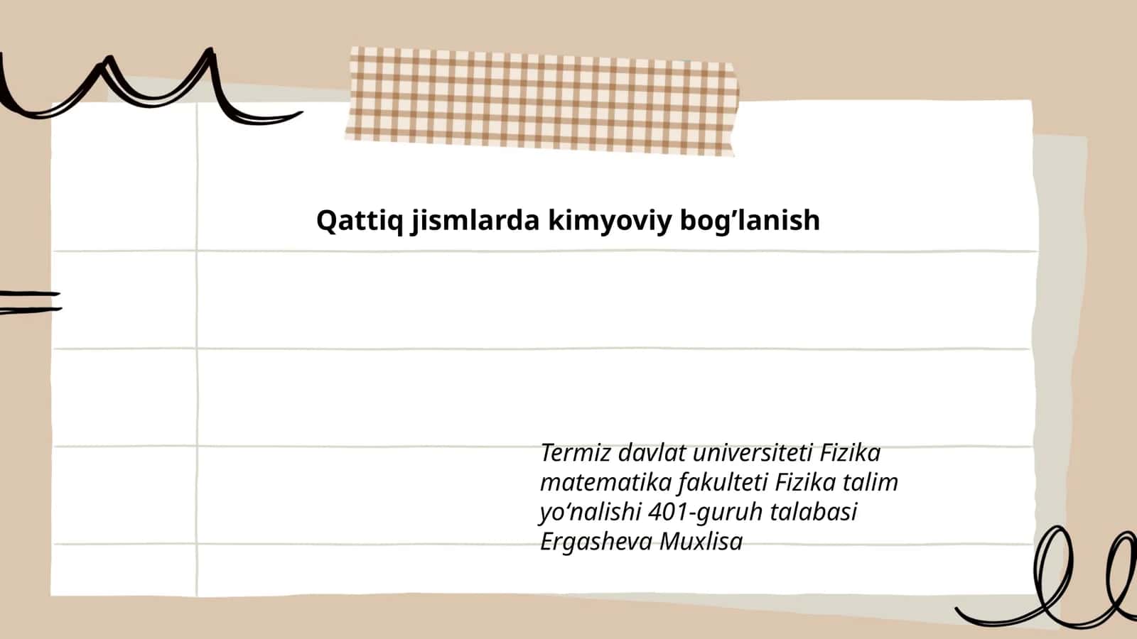 Qattiq jismlarda kimyoviy bogʼlanish