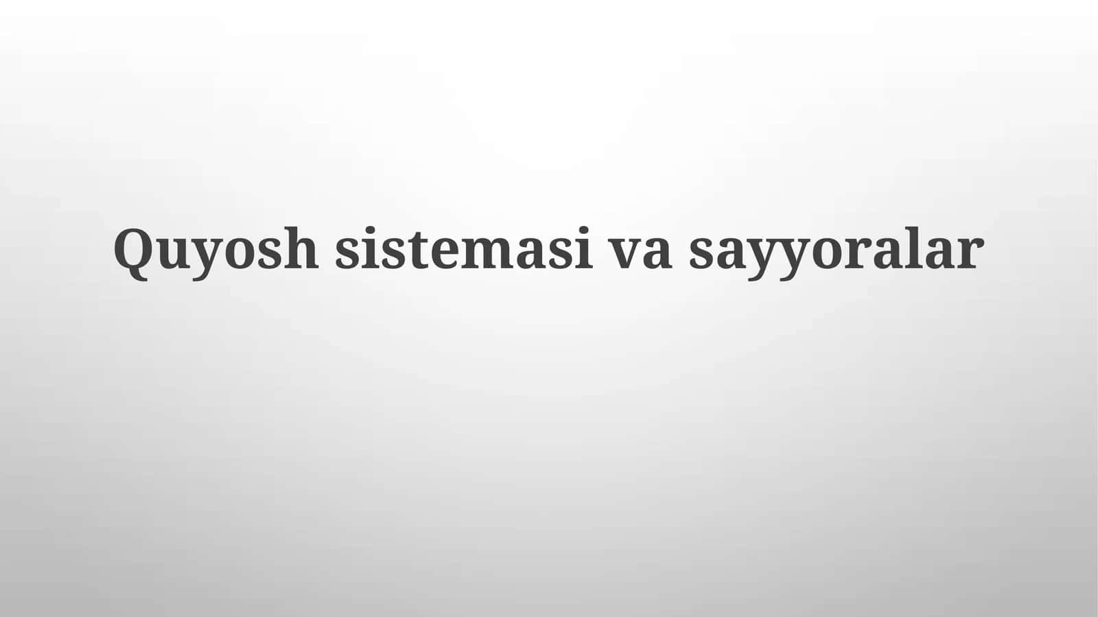 Quyosh sistemasining sayyoralar