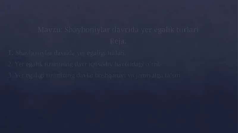 Shayboniylar davrida yeregalik turlari