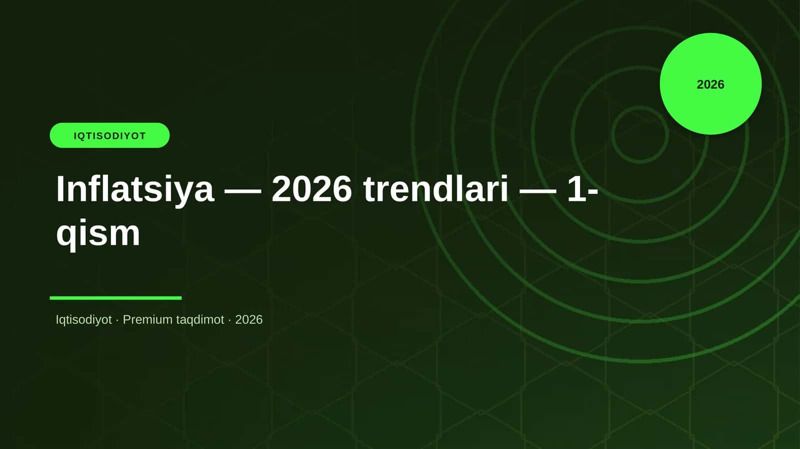 Inflatsiya — 2026 trendlari — 1-qism