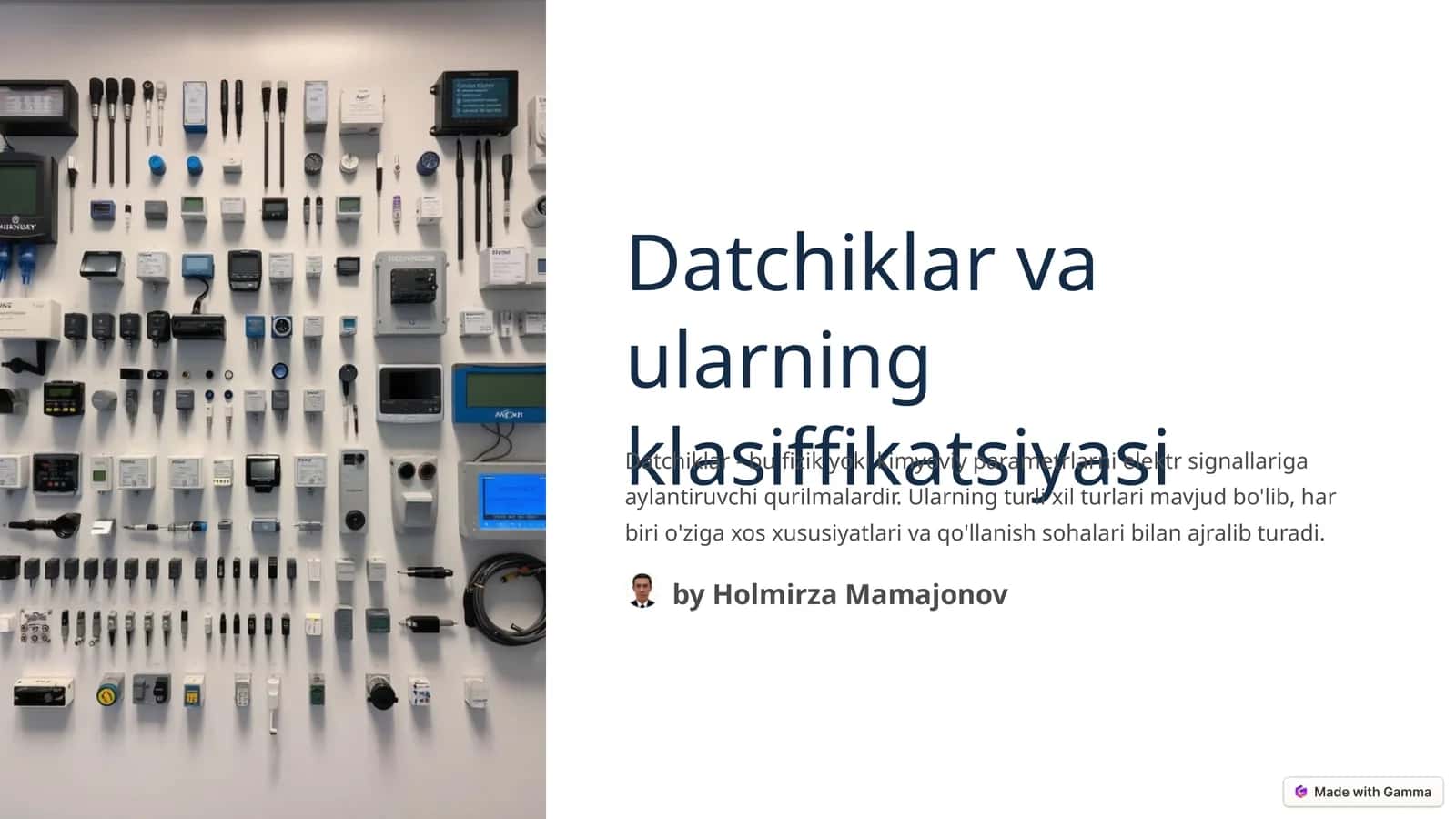 Datchiklar va ularning klasiffikatsiyasi