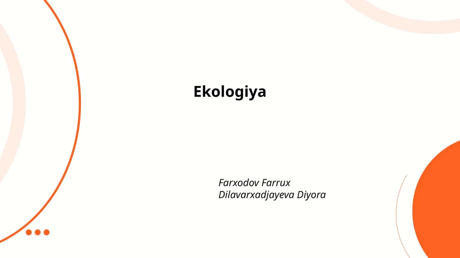 Ekologiya