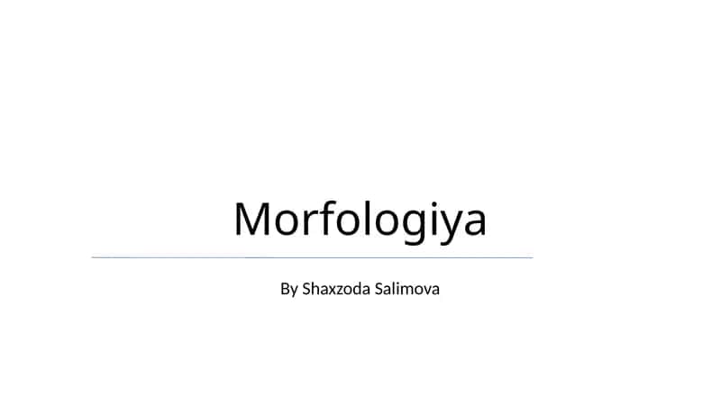 Morfologiya