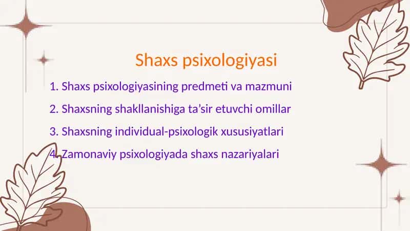 Shaxs psixologiyasi