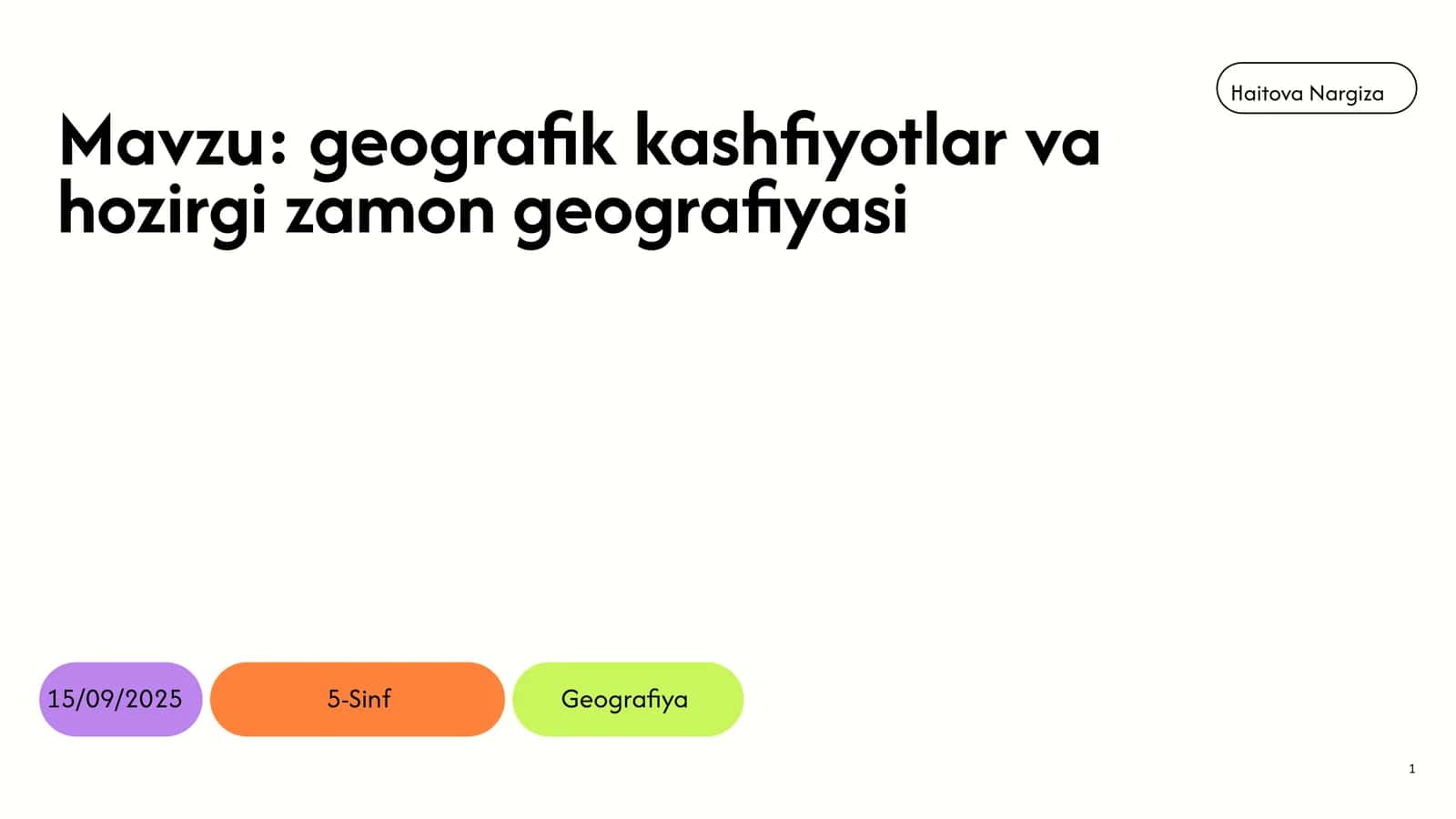Geografiya darsi