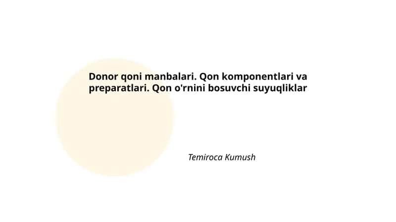 Donor qoni manbalari