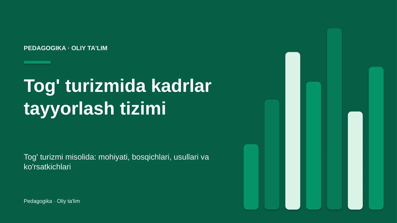 tog' turizmida kadrlar tayyorlash tizimi 5260