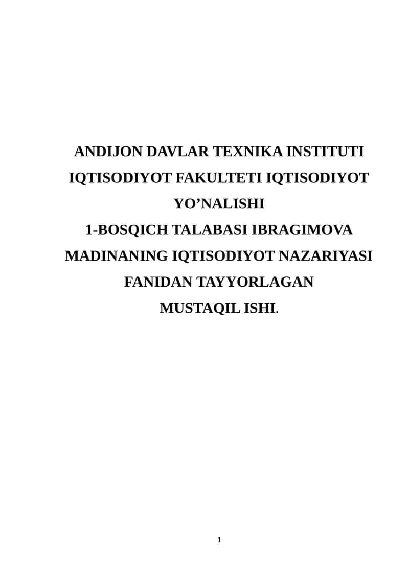Aholi daromadlarining mazmuni, turlari va shakillanish manbalari