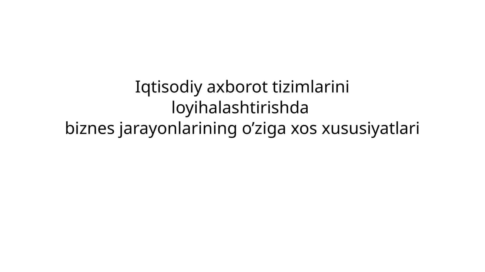 Biznes jarayonlari
