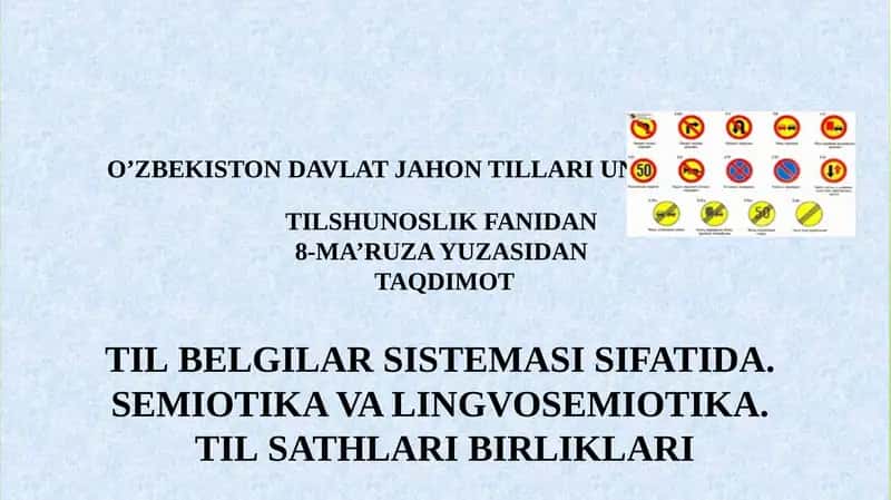 Til – belgilar sistemasi sifatida