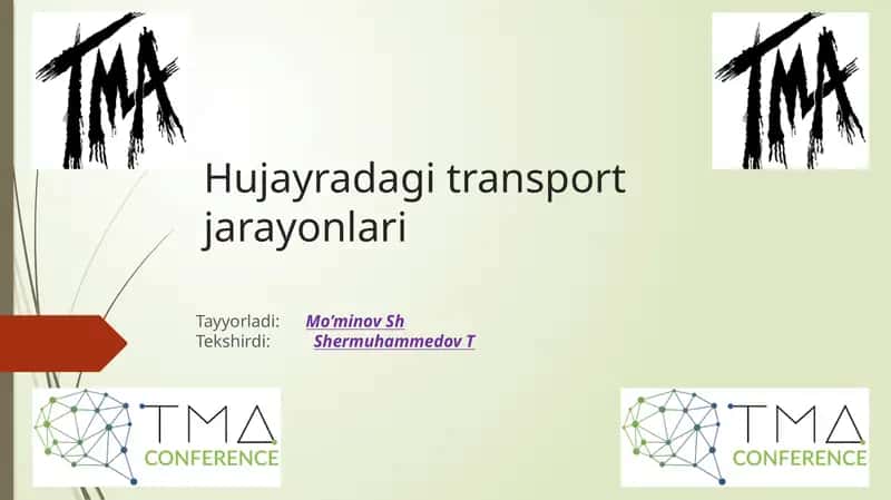Hujayradagi transport jarayonlari