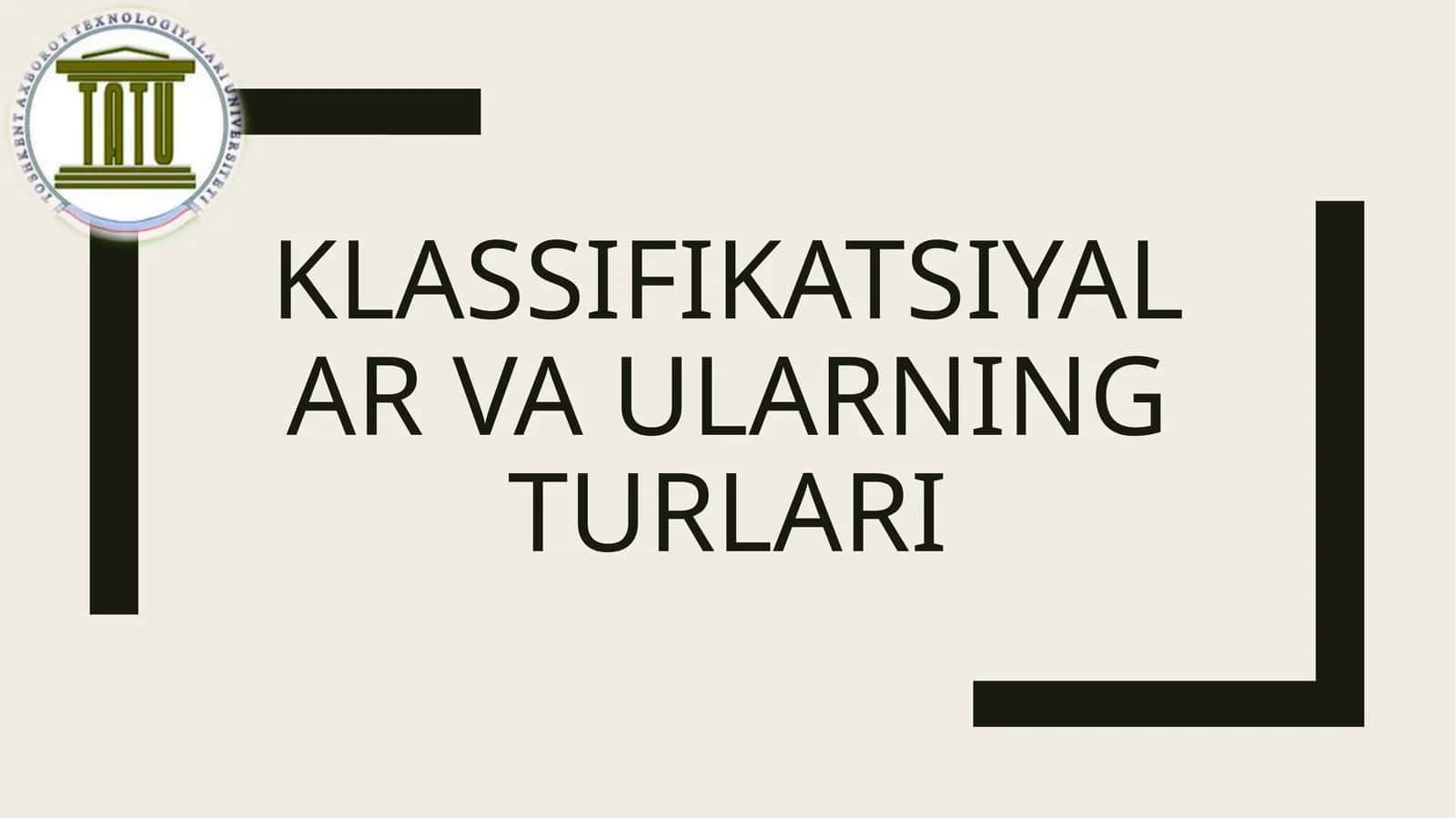 Ilmiy faoliyat klassifikatsiyalari