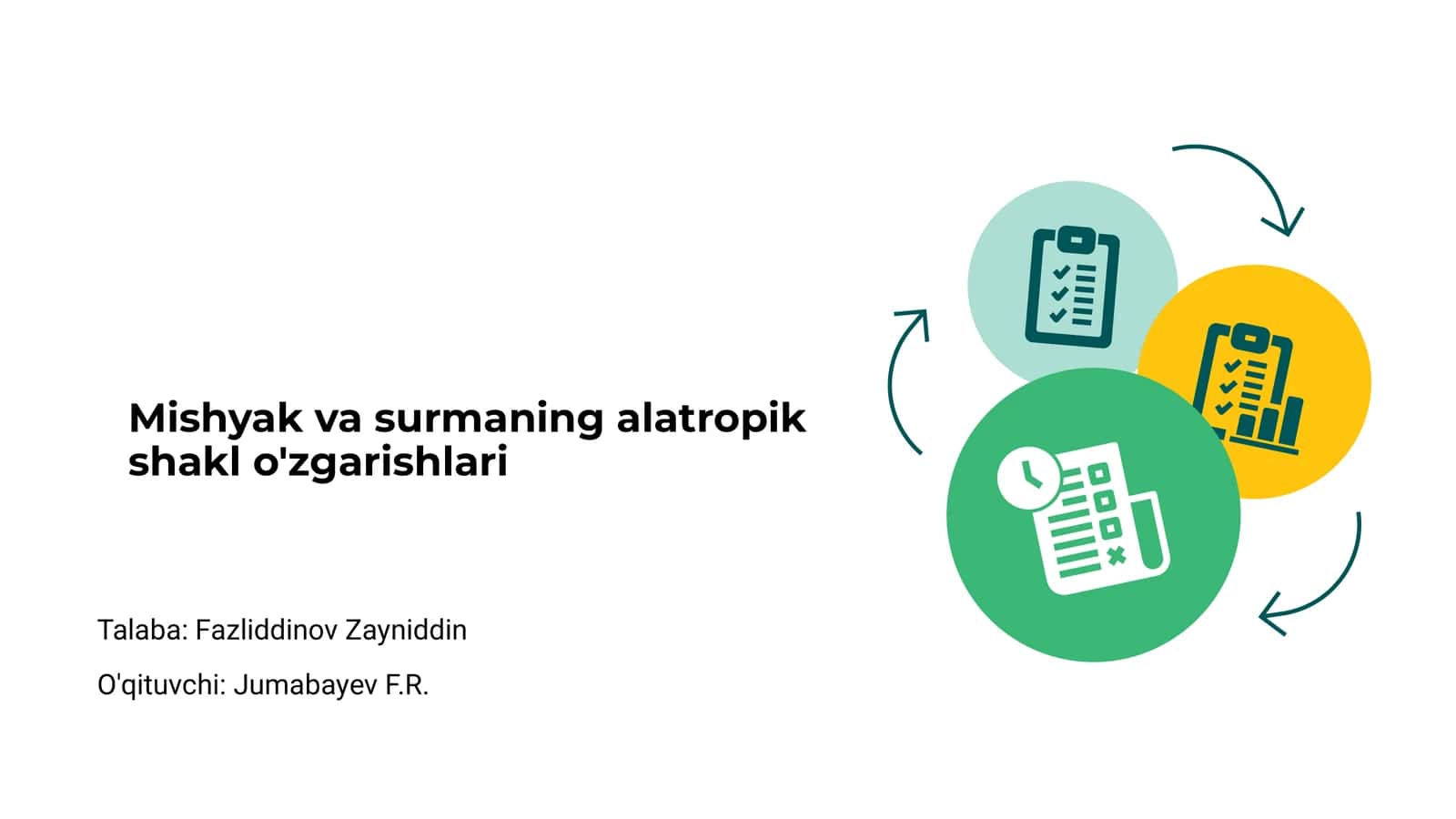 Mishyak va surmaning alatropik shakl o'zgarishlari